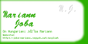 mariann joba business card